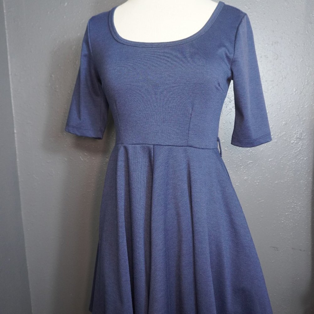 ALTAR'D STATE Womens Skater Fit and Flare A-Line Navy Blue Dress Size Small